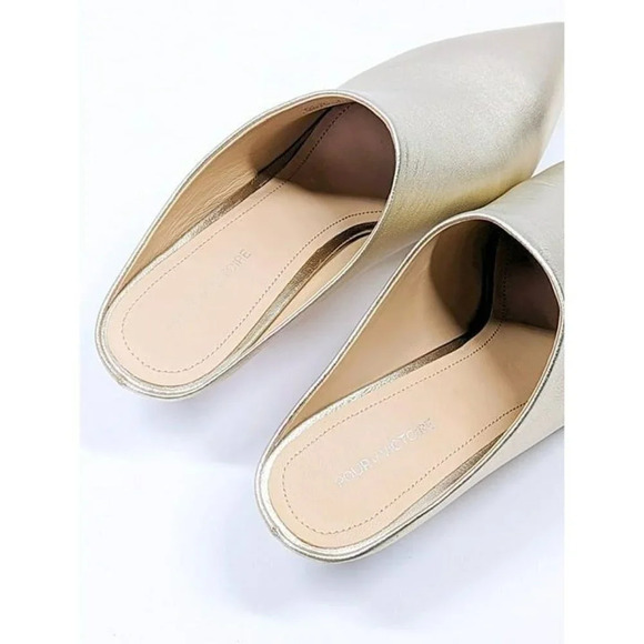 Pour La Victoire Women's Korrine Leather Heel Mules Champagne Size 8.5 MSRP $245 - Picture 5 of 10